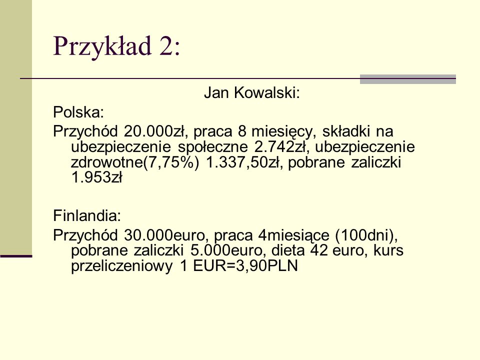 Przykład 2: Jan Kowalski: Polska:
