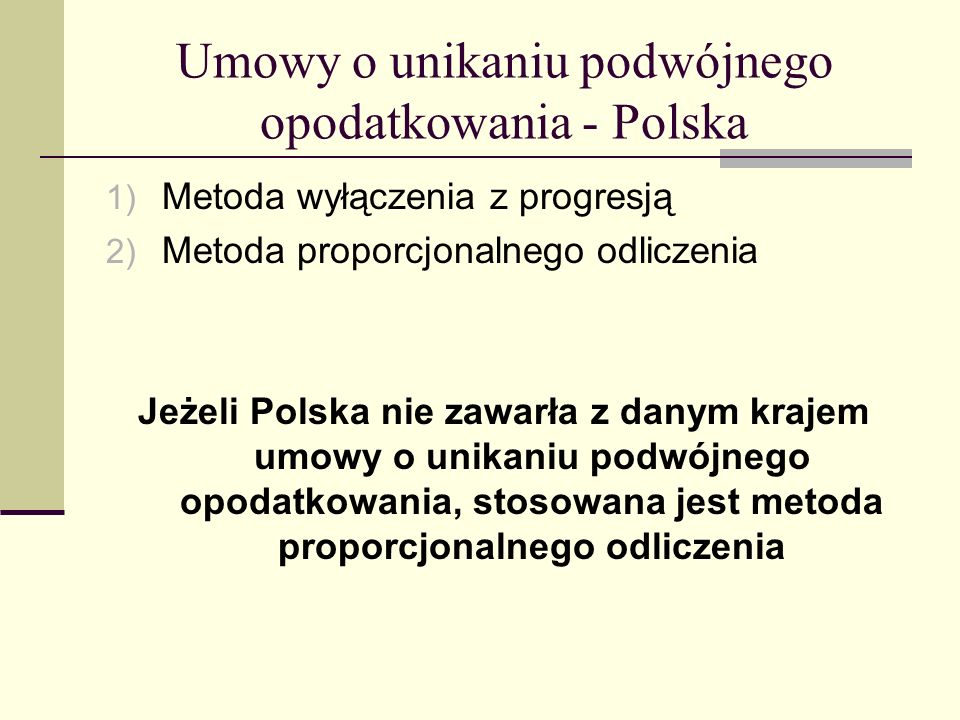 Umowy o unikaniu podwójnego opodatkowania - Polska