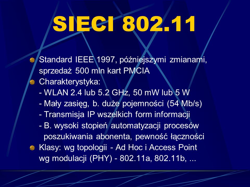 SIECI Standard IEEE 1997, późniejszymi zmianami,