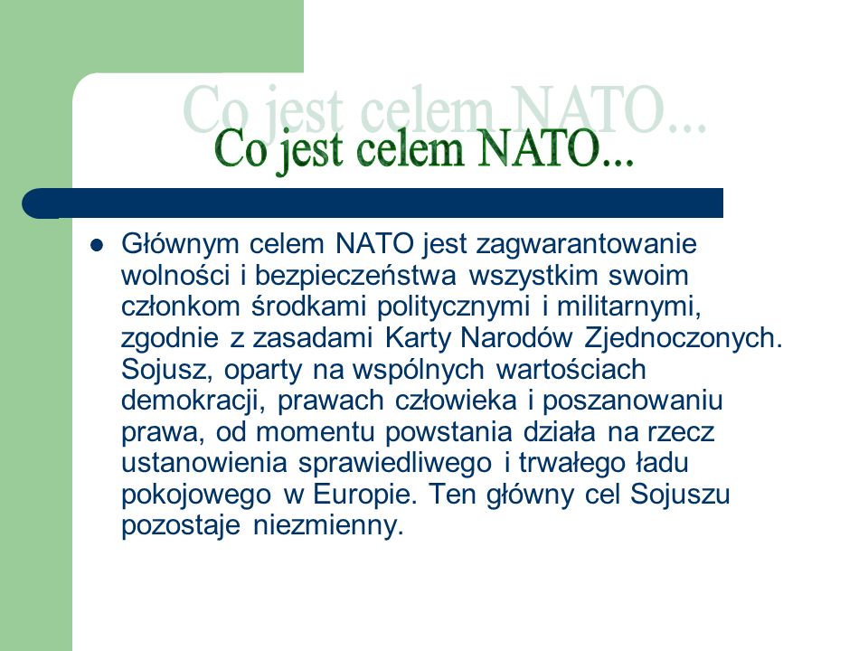 Co jest celem NATO...