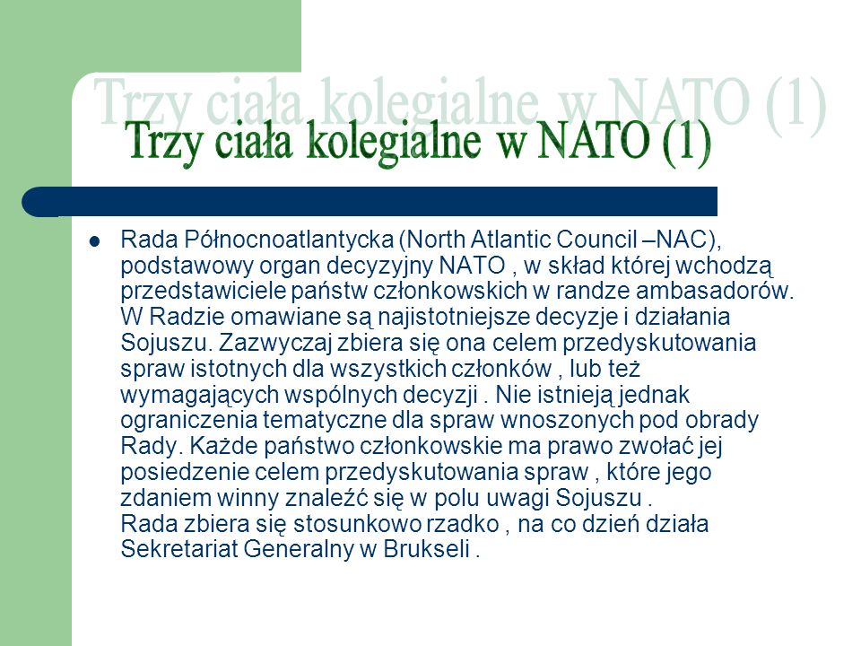 Trzy ciała kolegialne w NATO (1)