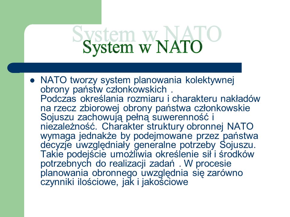 System w NATO