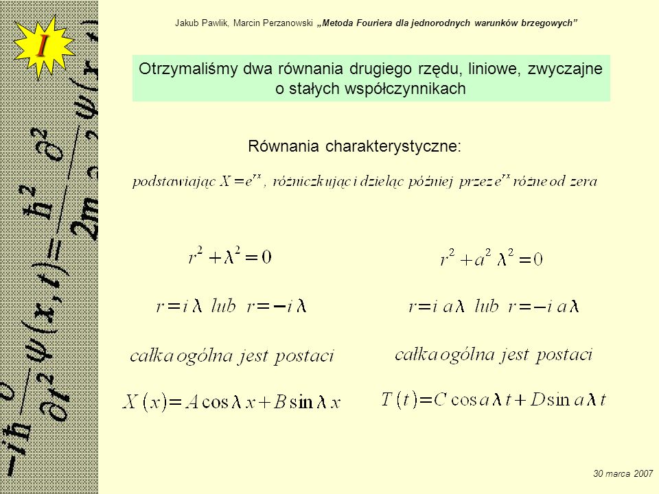 Jakub Pawlik, Marcin Perzanowski „Metoda Fouriera dla jednorodnych warunków brzegowych