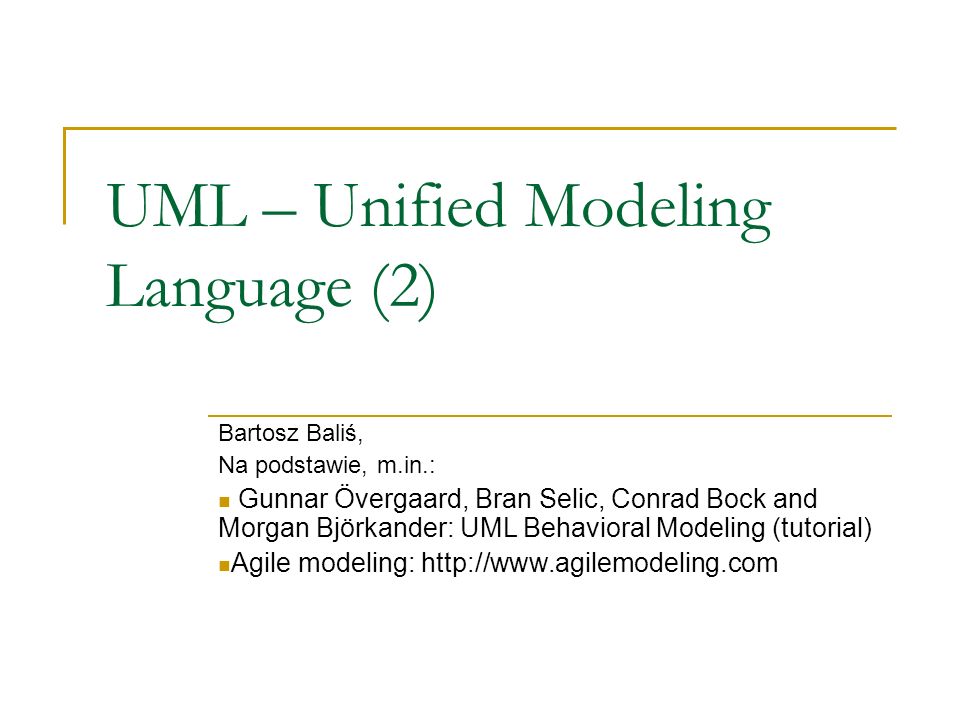 UML – Unified Modeling Language (2)