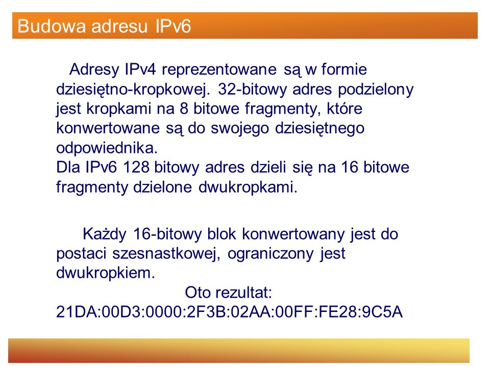 Budowa adresu IPv6
