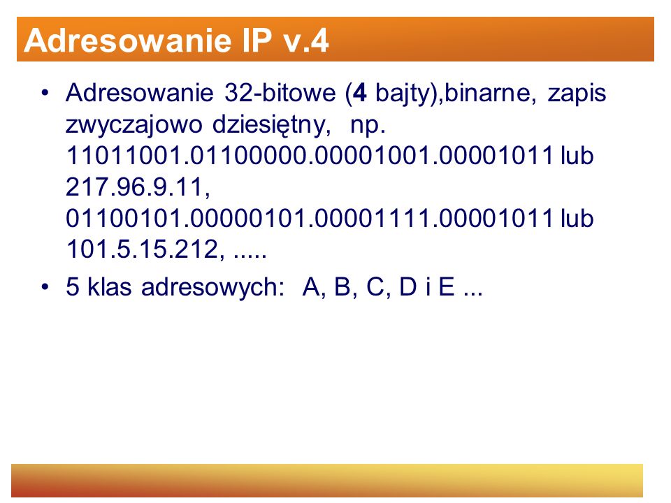 Adresowanie IP v.4