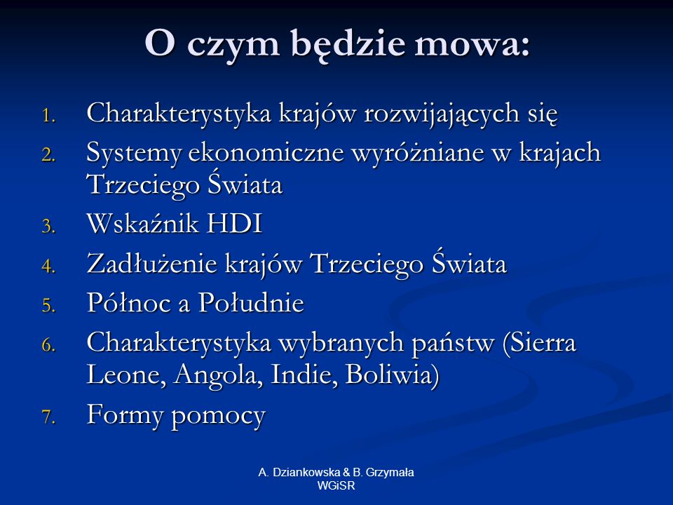 A. Dziankowska & B. Grzymała WGiSR