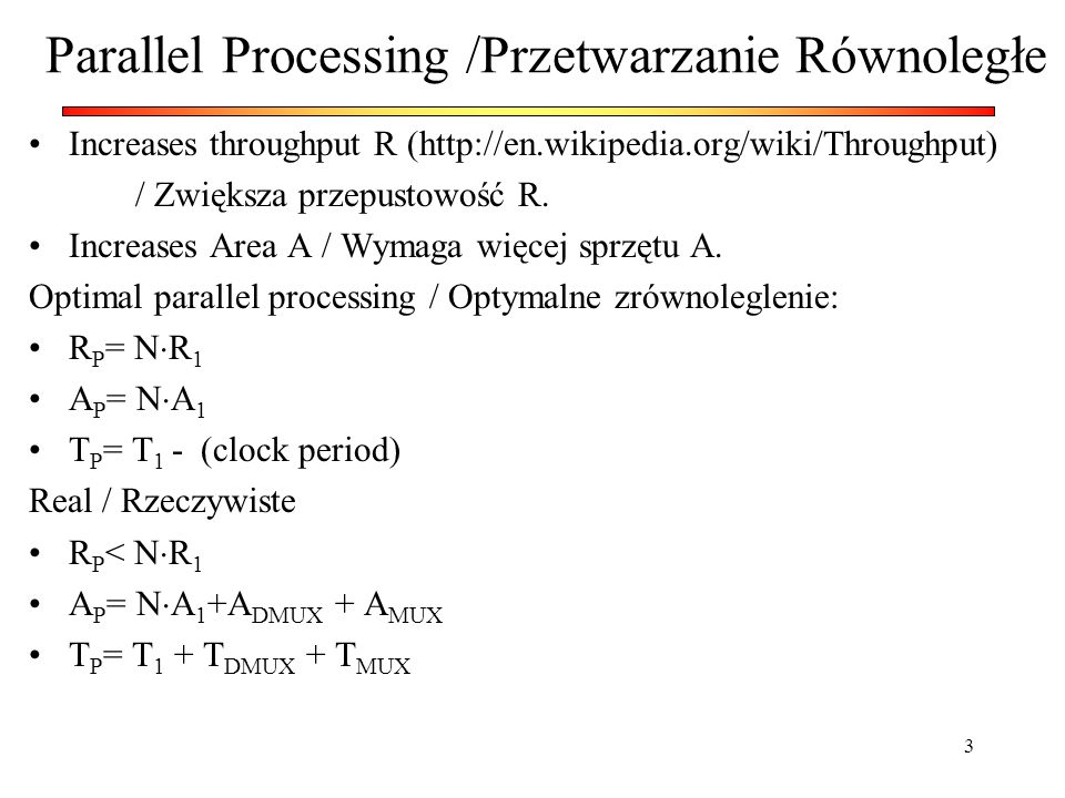 Parallel Processing /Przetwarzanie Równoległe