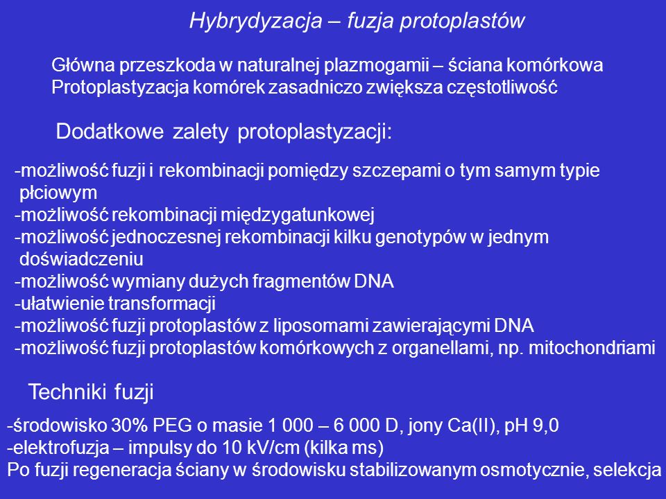 Hybrydyzacja – fuzja protoplastów