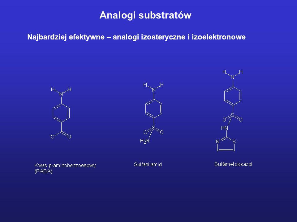 Analogi substratów Najbardziej efektywne – analogi izosteryczne i izoelektronowe