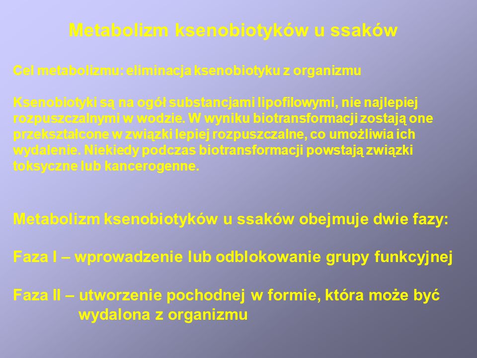 Metabolizm ksenobiotyków u ssaków