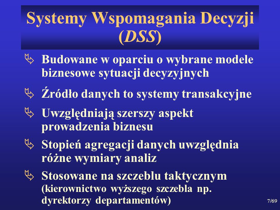 Systemy Wspomagania Decyzji (DSS)