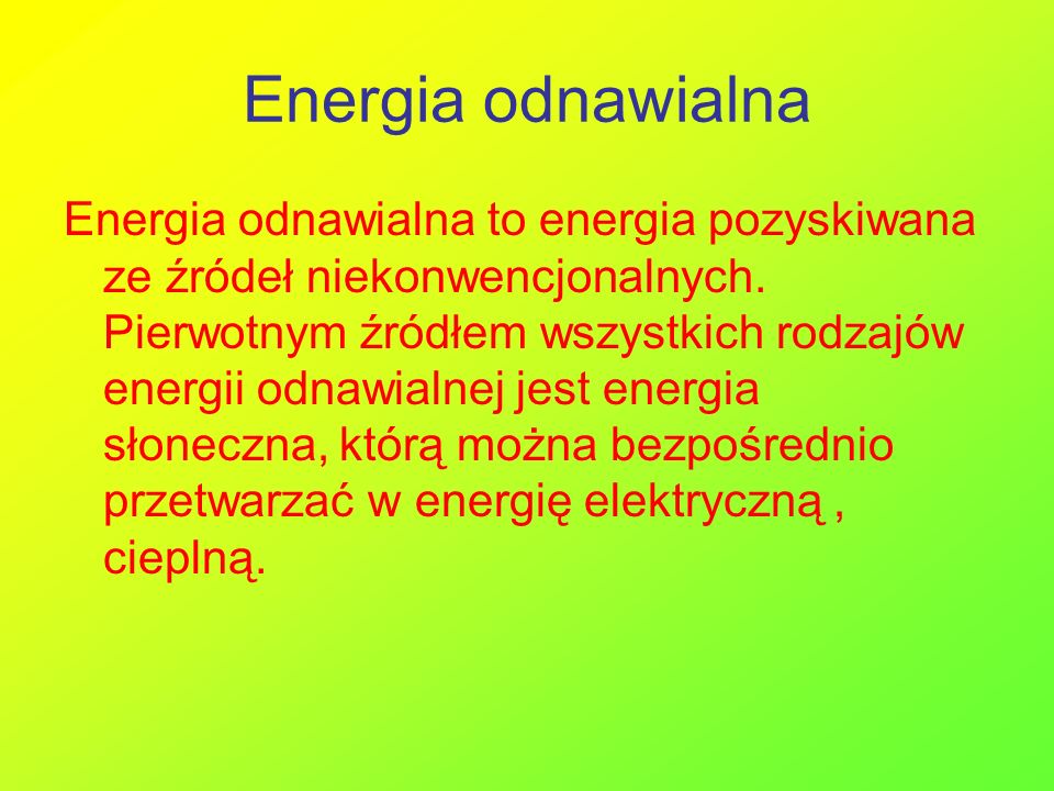 Energia odnawialna