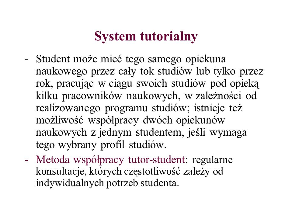 System tutorialny
