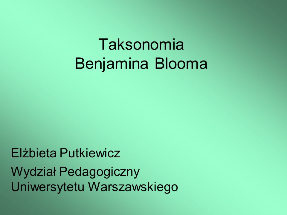 Taksonomia Benjamina Blooma