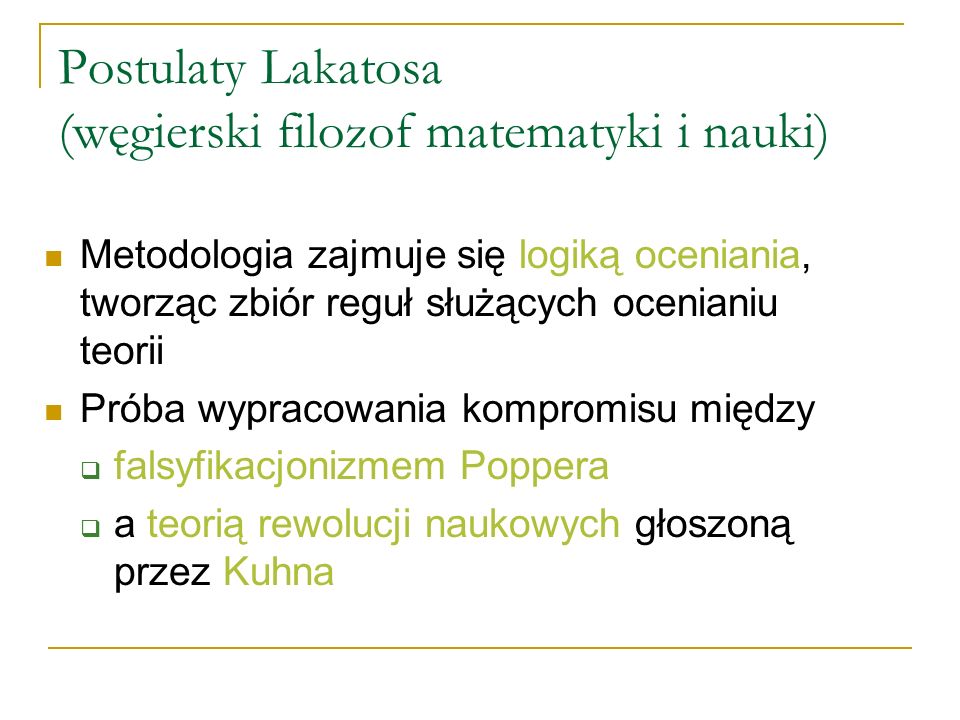Postulaty Lakatosa (węgierski filozof matematyki i nauki)