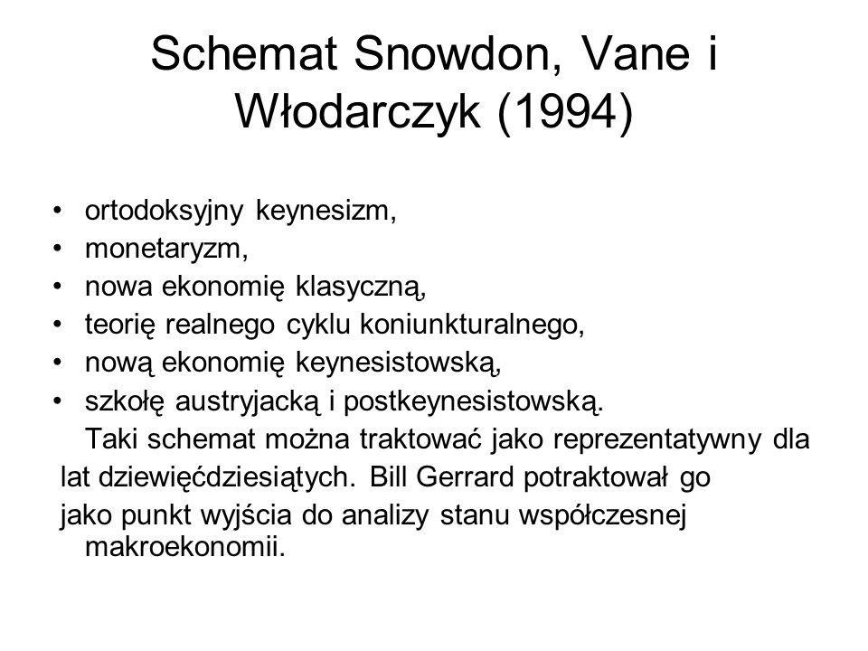 Schemat Snowdon, Vane i Włodarczyk (1994)
