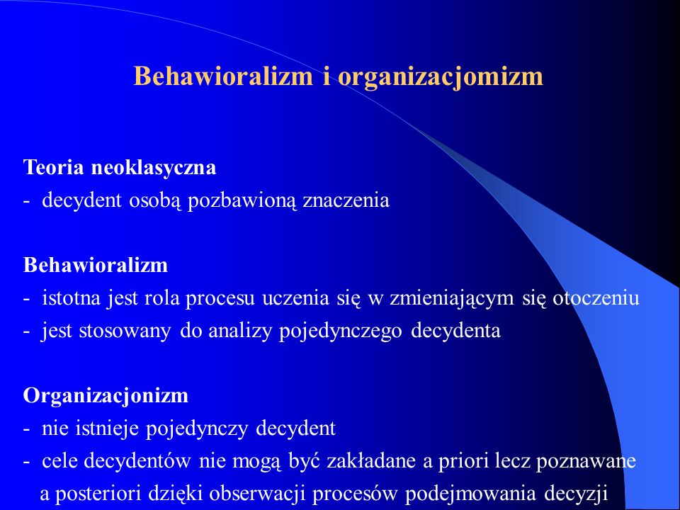Behawioralizm i organizacjomizm