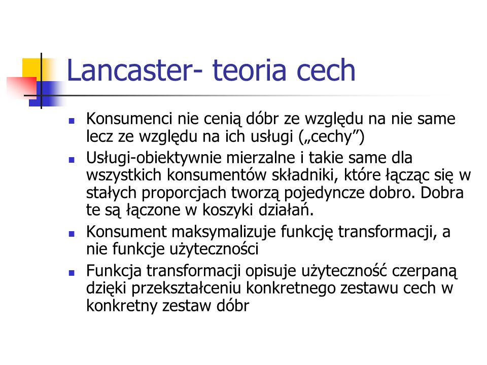 Lancaster- teoria cech