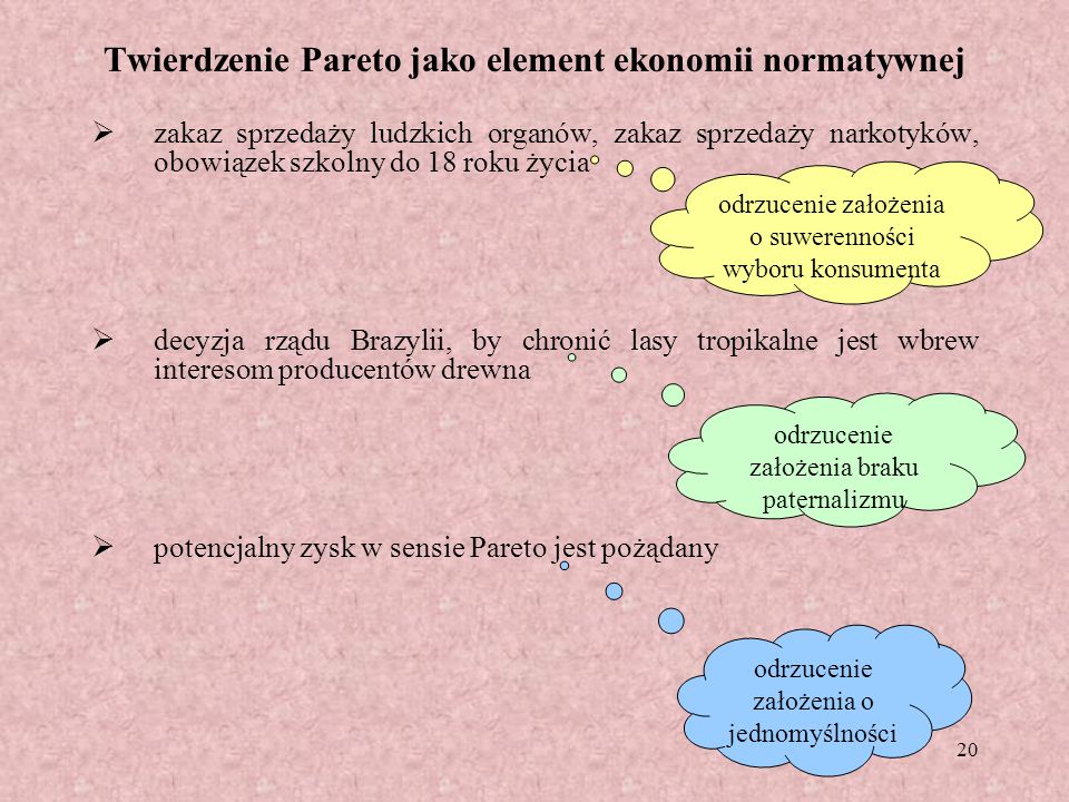 Twierdzenie Pareto jako element ekonomii normatywnej