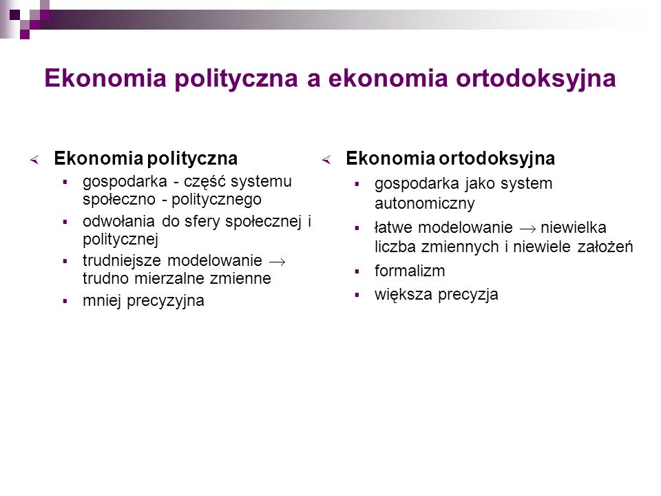 Ekonomia polityczna a ekonomia ortodoksyjna