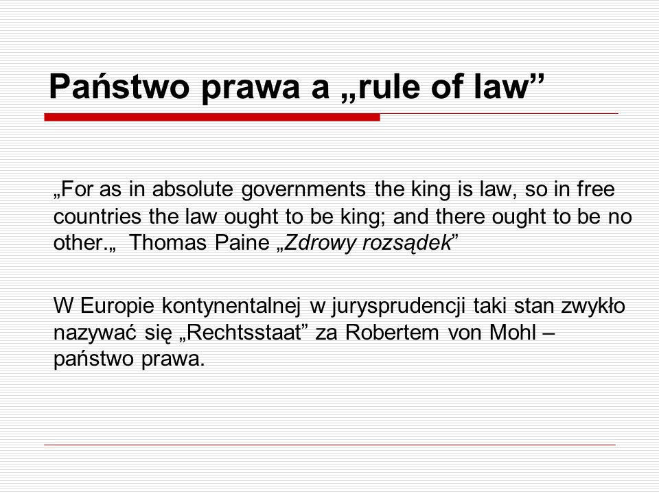 Państwo prawa a „rule of law