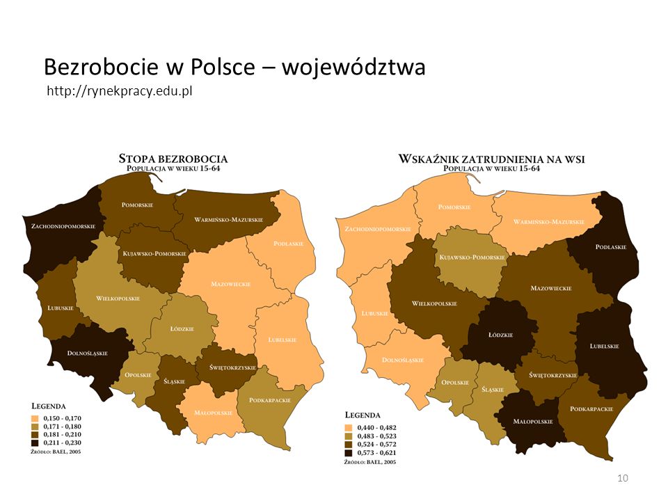 Bezrobocie w Polsce – województwa