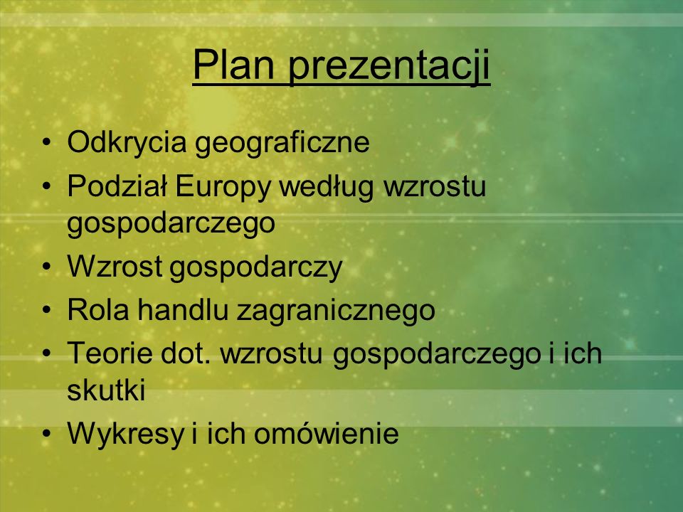 Plan prezentacji Odkrycia geograficzne
