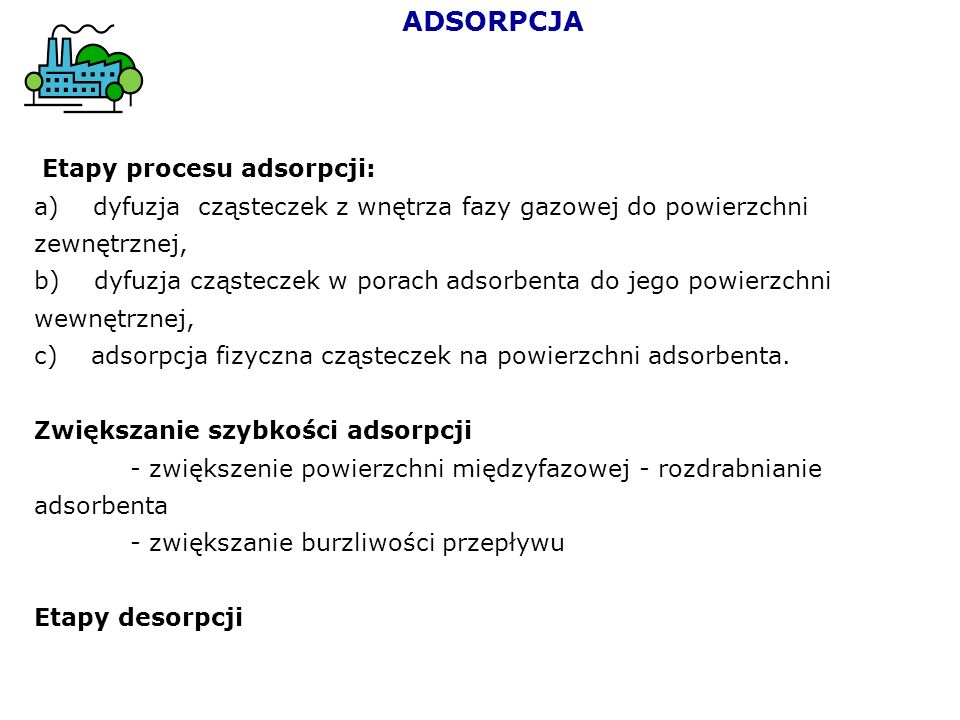 ADSORPCJA Etapy procesu adsorpcji: