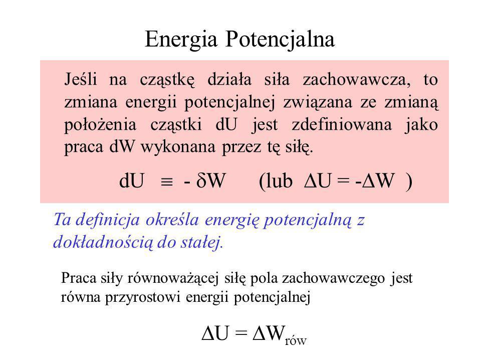 Energia Potencjalna dU  - dW (lub U = -W ) U = Wrów