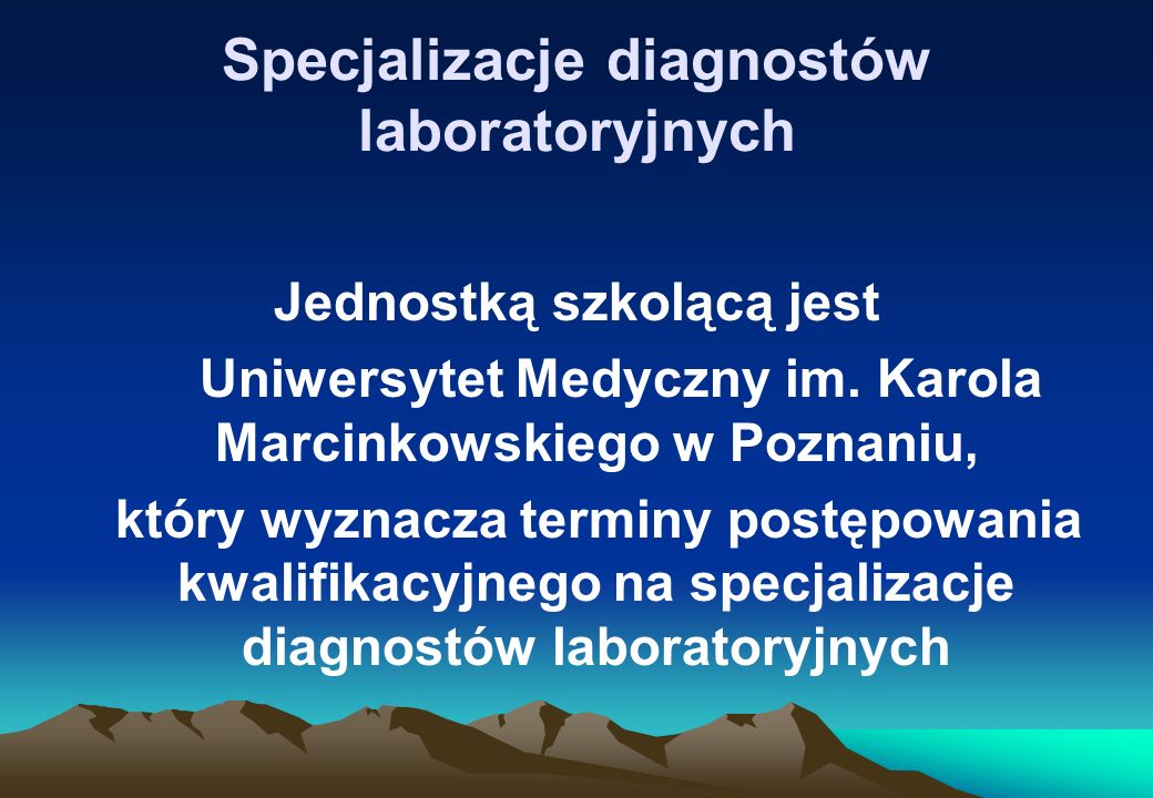 Specjalizacje diagnostów laboratoryjnych