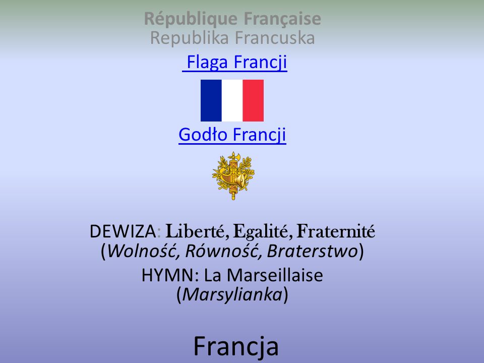 Francja République Française Republika Francuska Flaga Francji