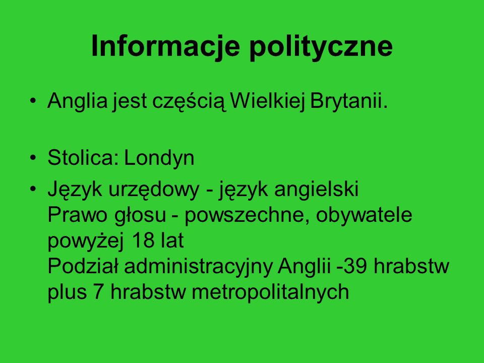 Informacje polityczne