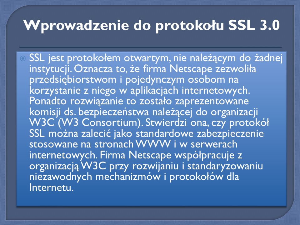 Wprowadzenie do protokołu SSL 3.0