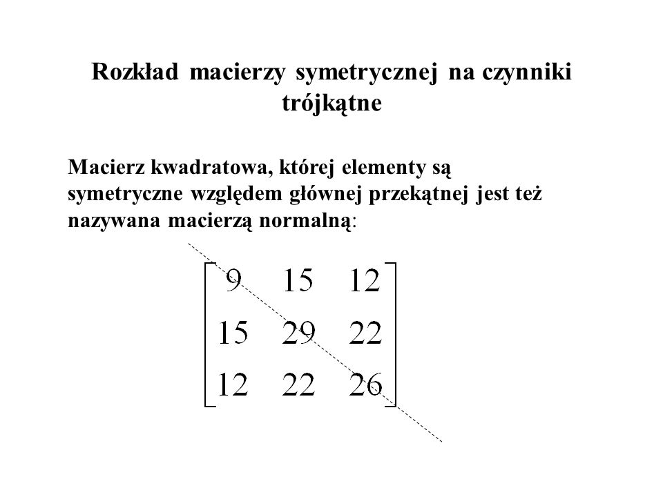 Rozkład macierzy symetrycznej na czynniki trójkątne