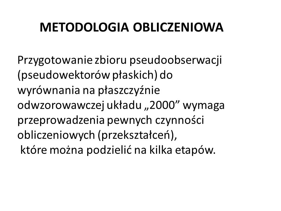 METODOLOGIA OBLICZENIOWA