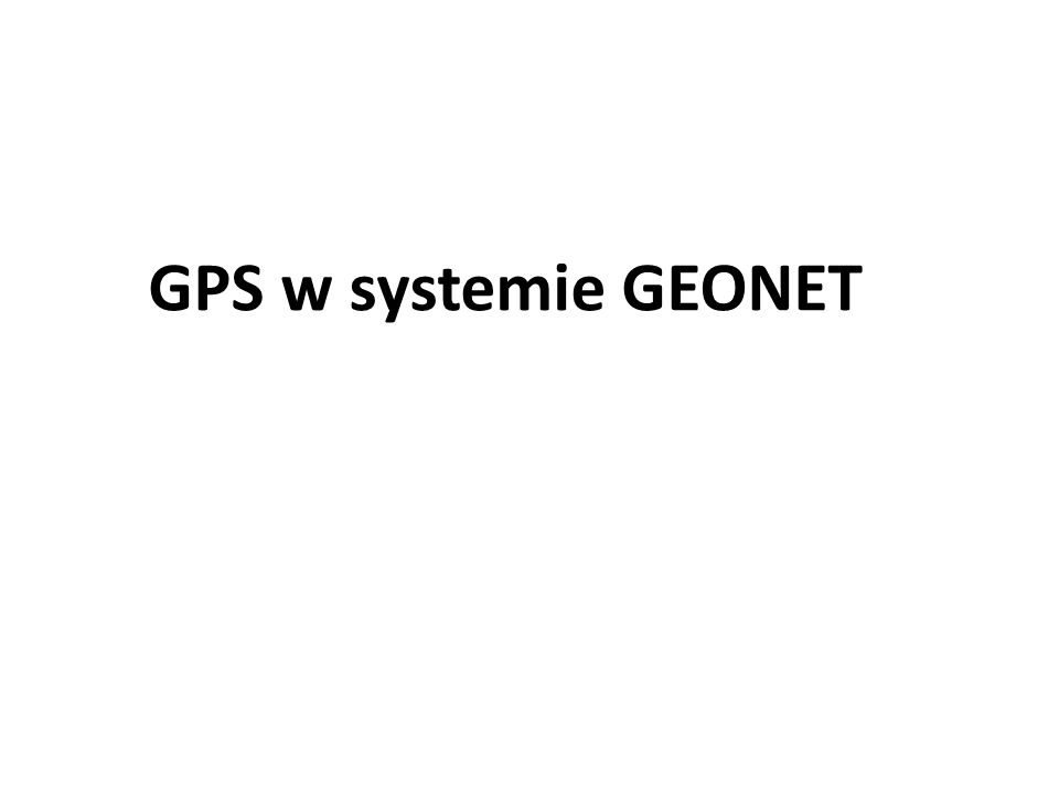 GPS w systemie GEONET