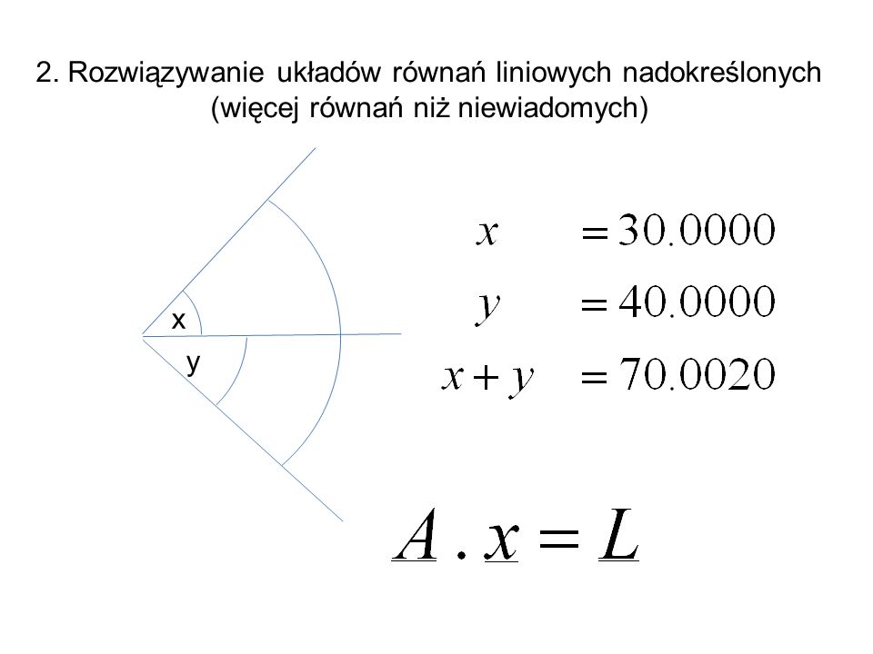 2. Rozwiązywanie układów równań liniowych nadokreślonych