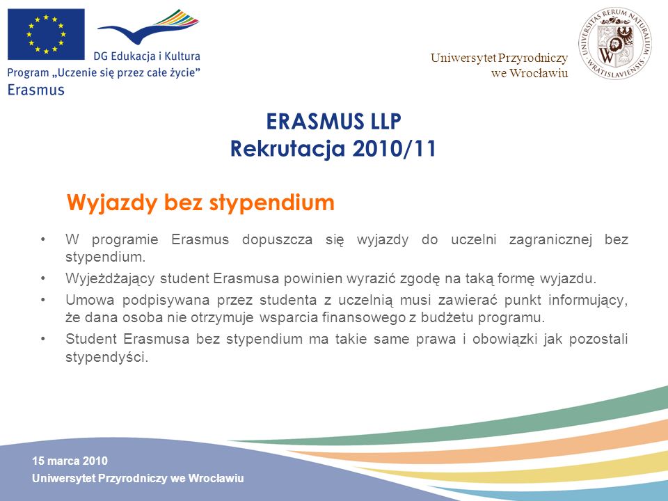 ERASMUS LLP Rekrutacja 2010/11
