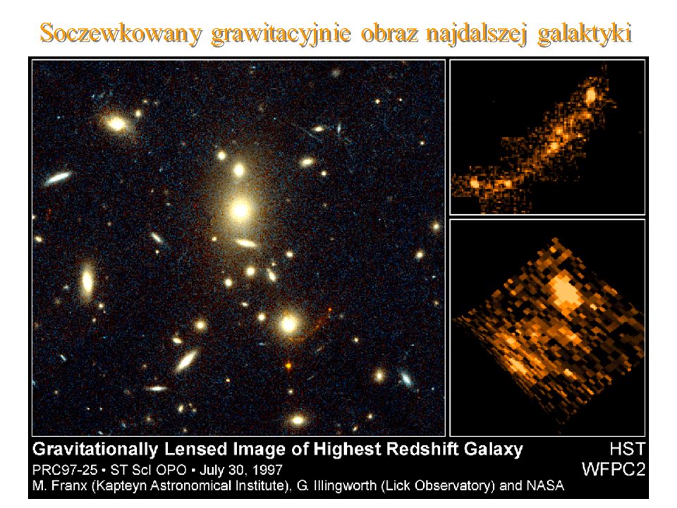 Soczewkowany grawitacyjnie obraz najdalszej galaktyki