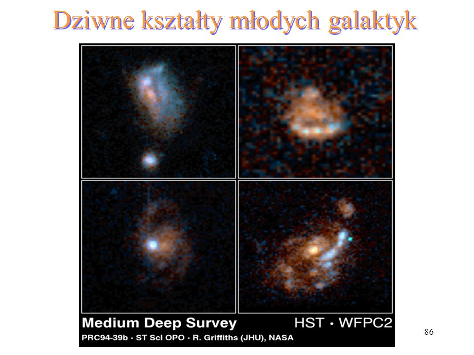 Dziwne kształty młodych galaktyk