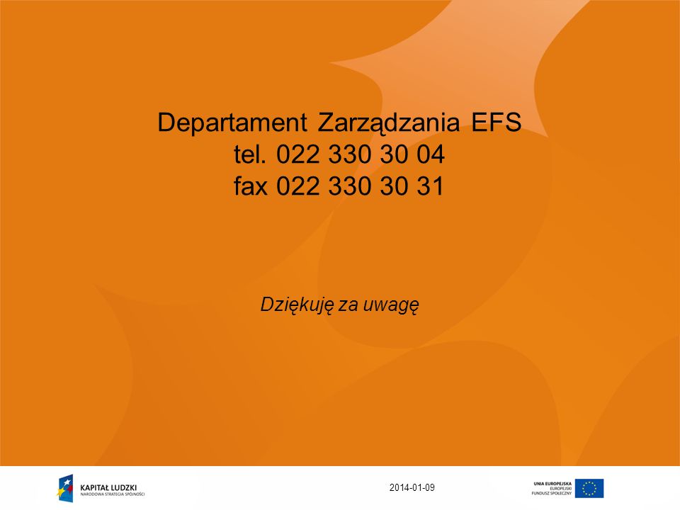 Departament Zarządzania EFS tel fax