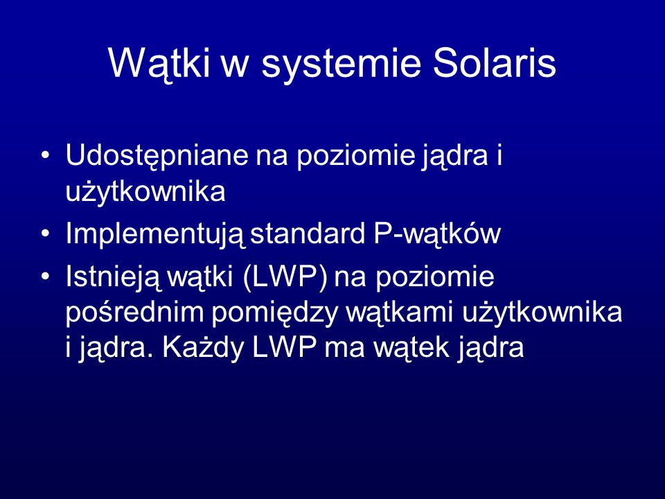 Wątki w systemie Solaris