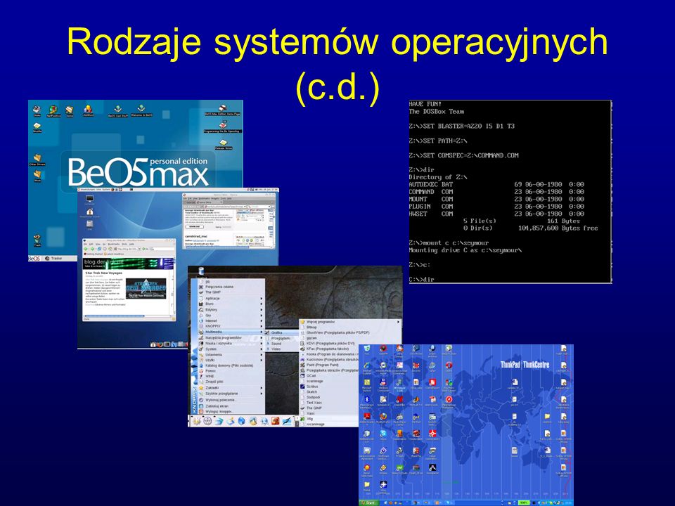 Rodzaje systemów operacyjnych (c.d.)
