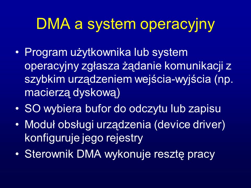 DMA a system operacyjny