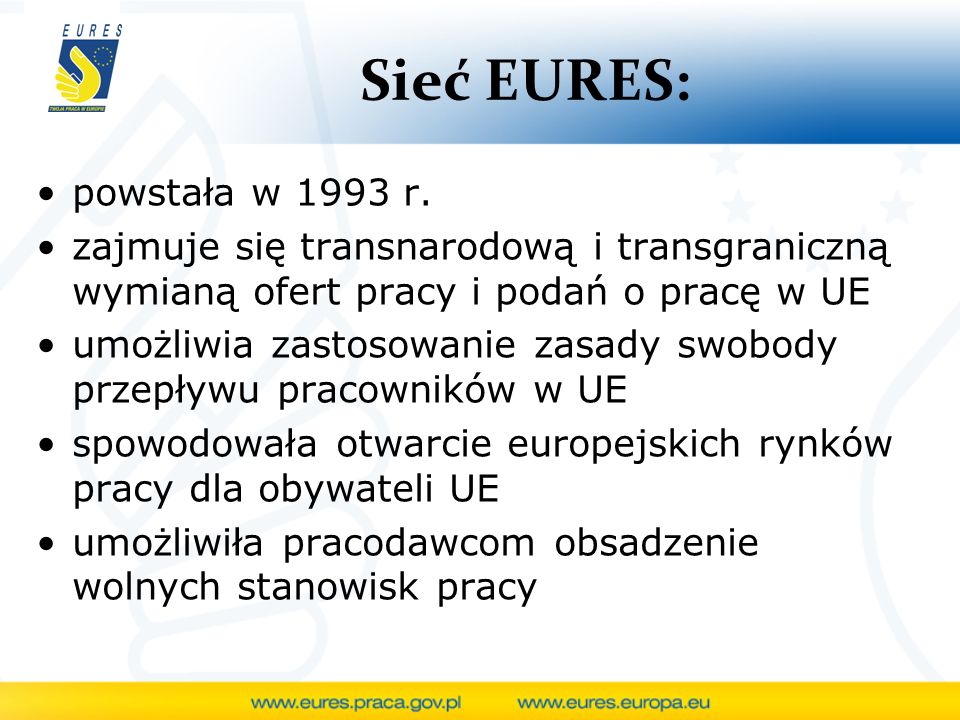 Sieć EURES: powstała w 1993 r.