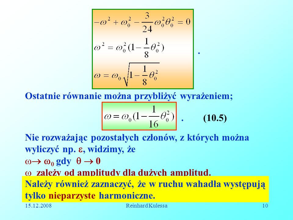 Wykład 22 Ruch Drgający 10.1 Oscylator Harmoniczny - Ppt Pobierz