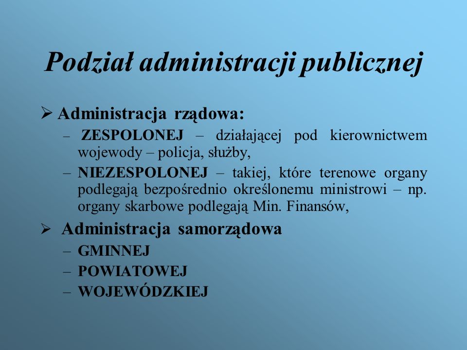 Podział administracji publicznej