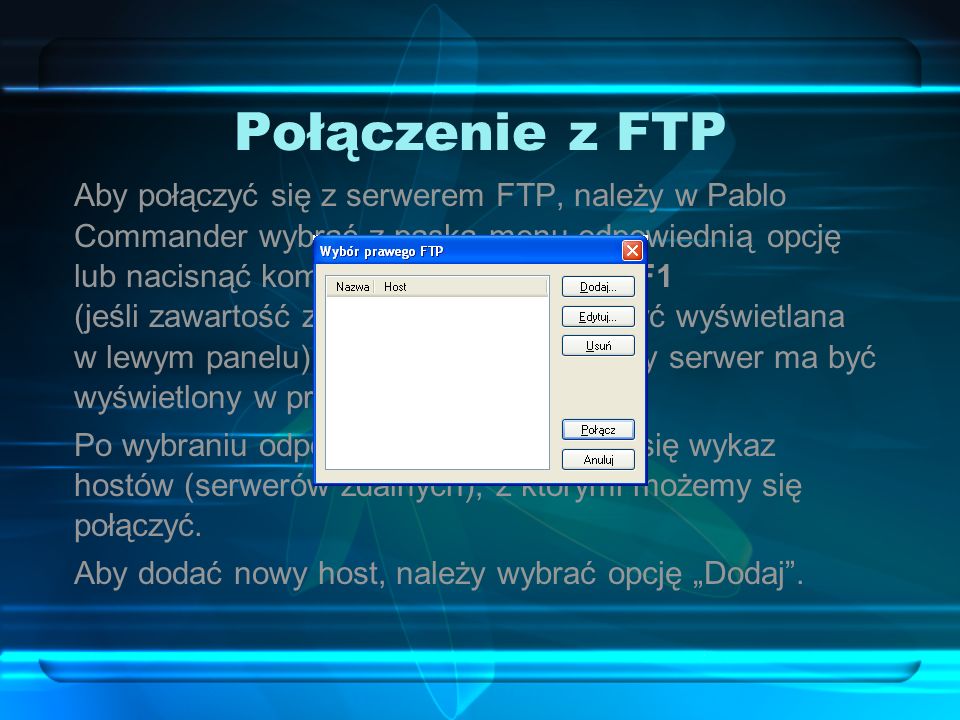 Połączenie z FTP