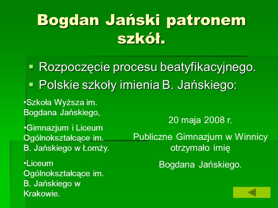 Bogdan Jański patronem szkół.